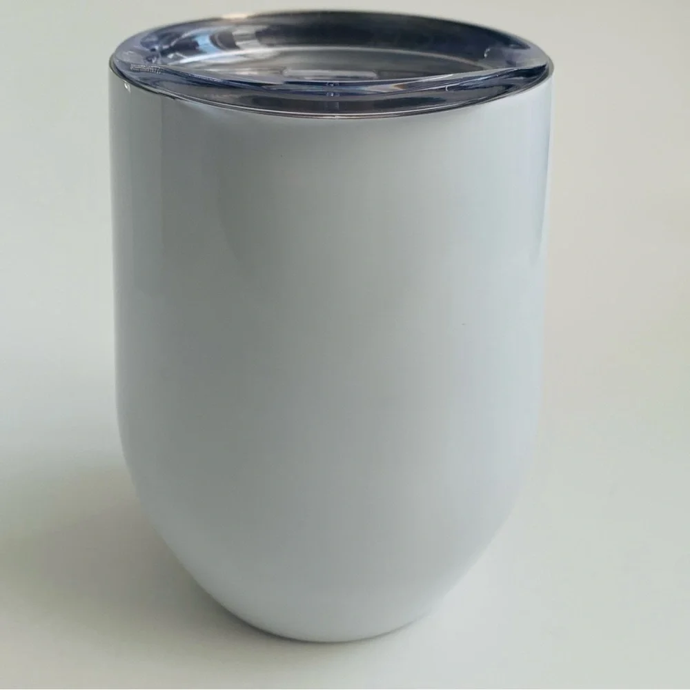 Stemless Wine Tumbler Miss Mrs. 12oz White NWT